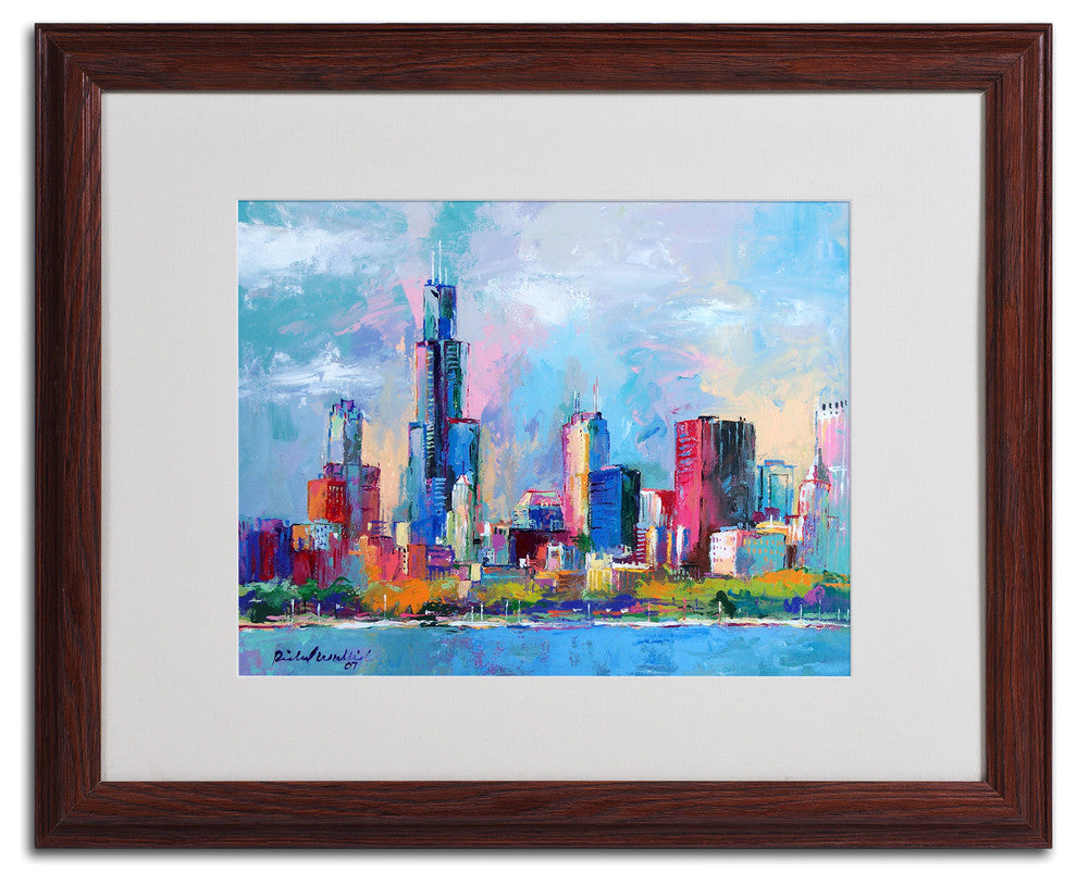 'Chicago 5' Matted Framed Canvas Art by Richard Wallich