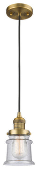 Small Canton 1-Light Mini Pendant, Brushed Brass, Seedy
