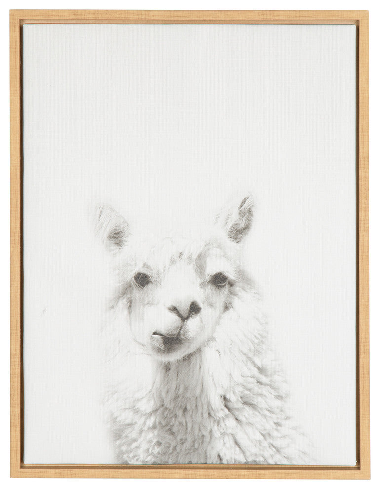 Sylvie Alpaca Natural Framed Canvas Wall Art by Simon Te Tai