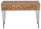 American Vintage Sofa Table with Apothecary Drawers