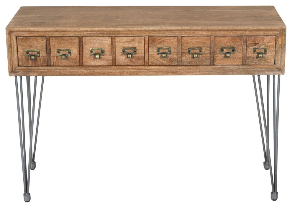 American Vintage Sofa Table with Apothecary Drawers