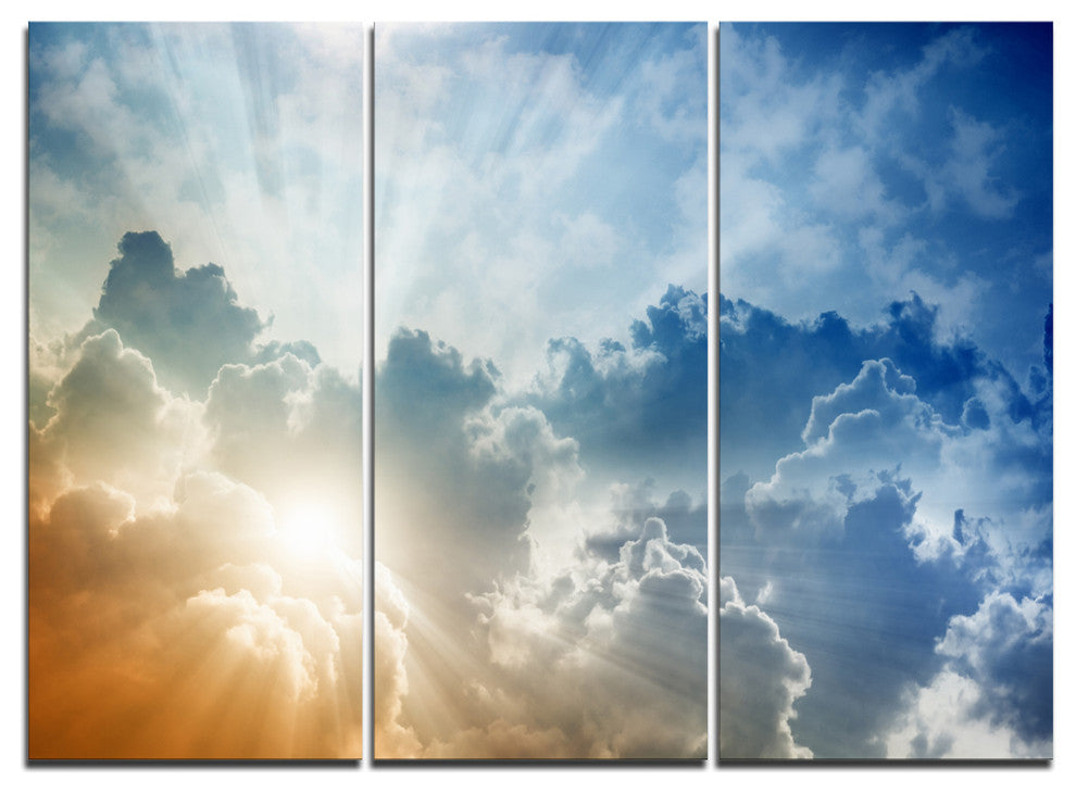 "Stunning Blue Sky With Clouds" Canvas Art, 3 Panels, 36"x28"