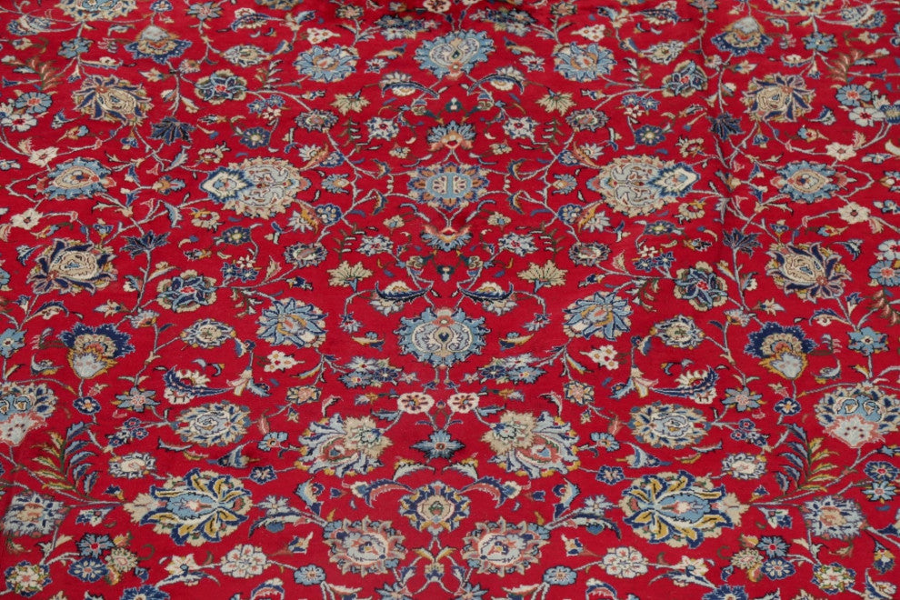 Consigned, Vintage-Style Oriental Handmade Persian Wool Area Rug, Red, 10x13