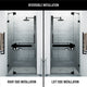 VIGO Pirouette 30" to 36" W x 72" H Frameless Pivot Shower Door, Matte Black, Clear Glass