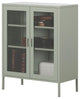Crea Metal Mesh 2-Door Accent Cabinet-Sage Green-South Shore