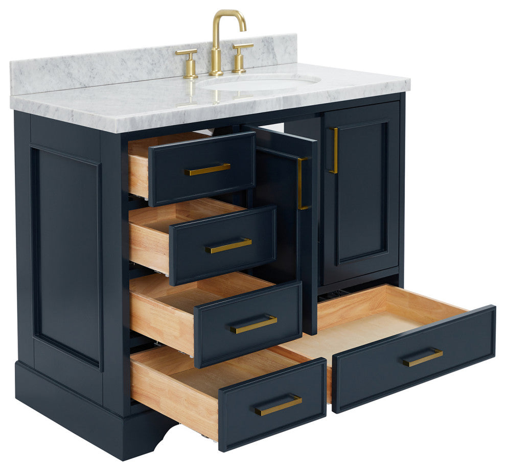 Ariel Stafford 43" Single Right Offset Oval Sink Bathroom Vanity