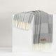 Hampton Plaid Italian Herringbone Throw, Pebble