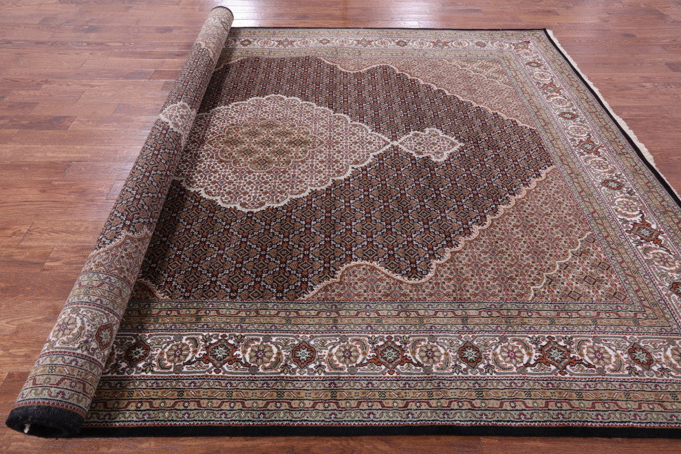 Persian Tabriz Handmade Wool & Silk Rug 8' 11" X 12' 2" - Q13004