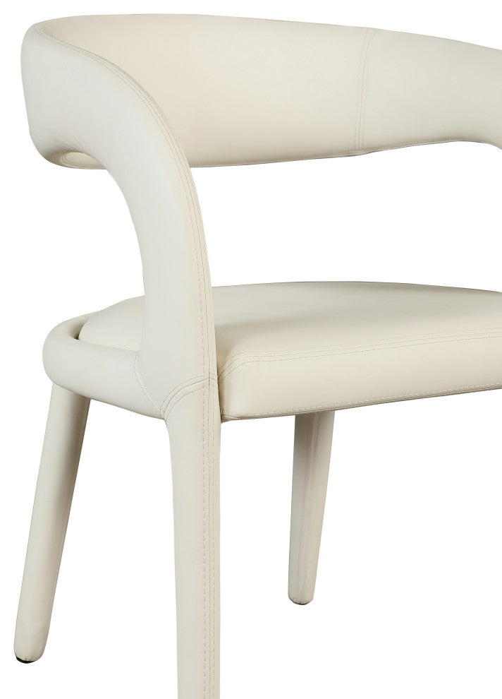 Meridian Furniture Sylvester Faux Leather Dining Chair, Cream