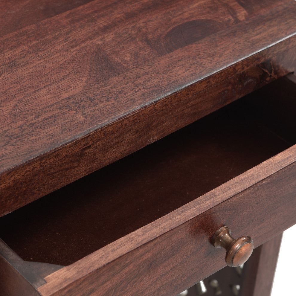 Concordia Traditional Handcrafted Mango Wood Bedside Table