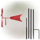 Metal Windmill Stake, Red, 52"
