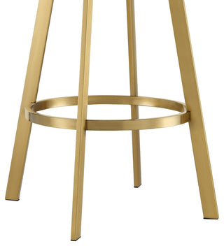 Saturn Gold Brushed Swivel Counter Stool, White, 26"