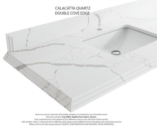 Sonoma 36 Left Offset Bath Vanity Dark Forest Green 1.5"  Calacatta Laza