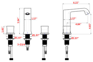 8" Widespread Bathroom Faucet with Pop-up Drain Assembly, Matte Black