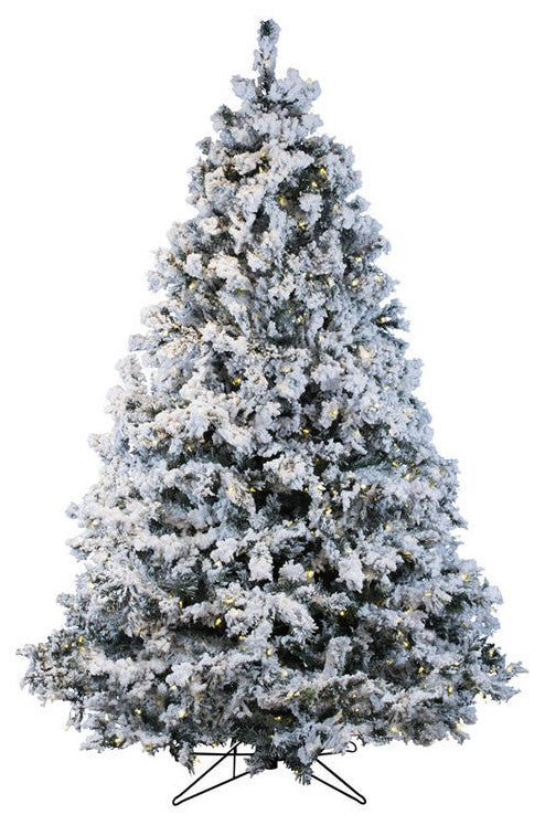 Vickerman A806381LED Flocked Alaskan Artificial Christmas Tree White LED Lights