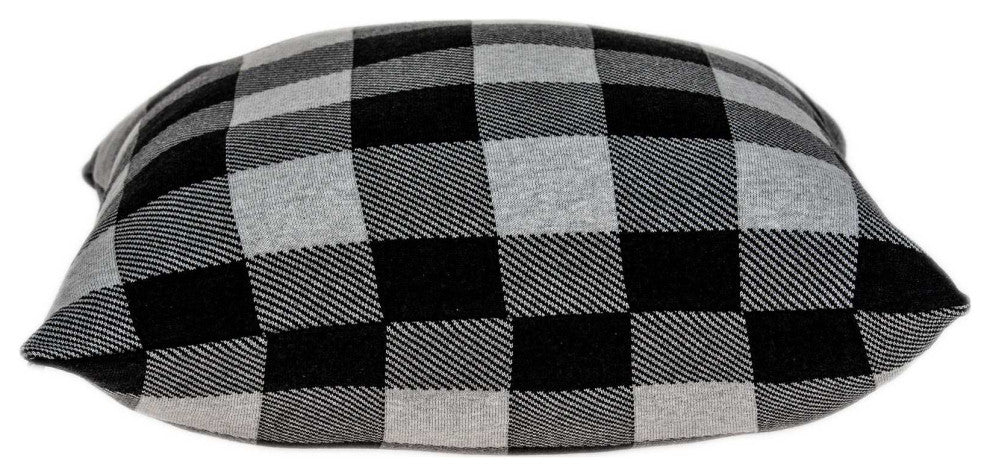 HomeRoots Square Buffalo Check Gray Accent Pillow