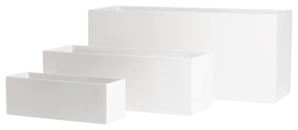 Belmont Rectangle Planter Box, White, 24"x8"x8"