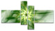 Rotating Bright Green Flower, Abstract Canvas Art Print, 60"x32", 4 panels