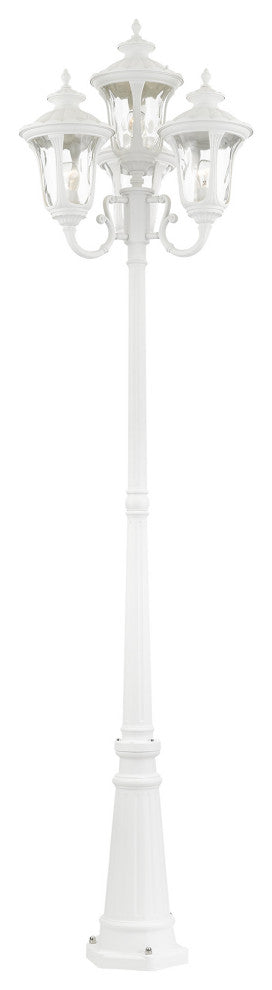 Textured White Traditional, Victorian, Sculptural, Outdoor Post Light