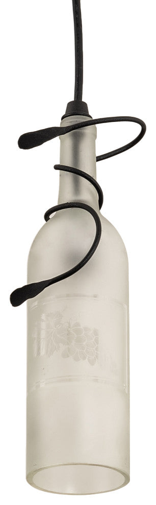 5 Wide Tuscan Vineyard Grapes Wine Bottle Mini Pendant