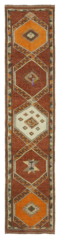 Rug N Carpet - Handmade Oriental 2' 11" x 12' 10" Tribal Runner Rug