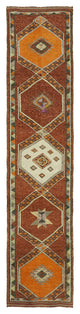 Rug N Carpet - Handmade Oriental 2' 11" x 12' 10" Tribal Runner Rug