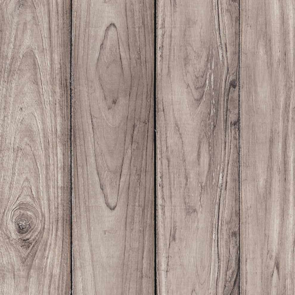 Wood Peel and Stick Vinyl Wallpaper, Gray, 24"w X 60"h