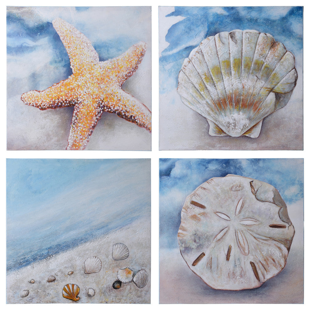 Beach Set of 4 Coastal Animal Art