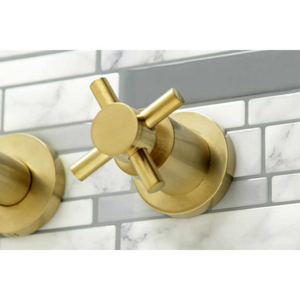 KS8057DX Wall Mount Tub Faucet, Brushed Brass