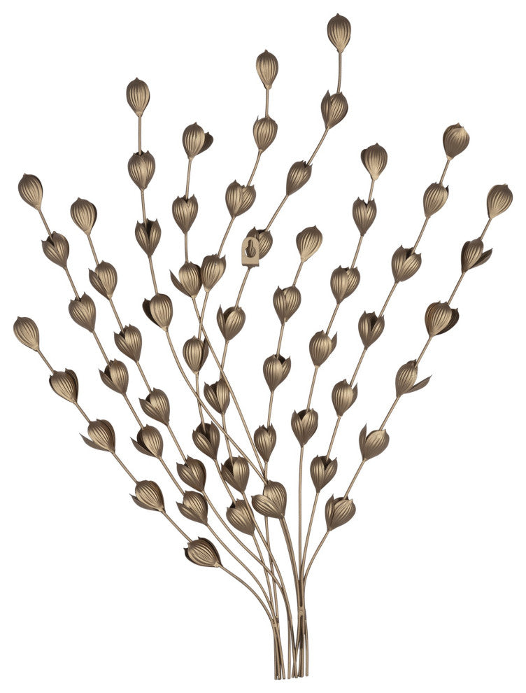 Gold Metal Leaf Bunch Wall D"cor