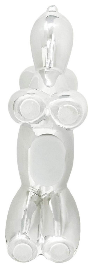 Interior Illusions Plus Ceramic Dog Piggy Bank - 12" tall, Silver