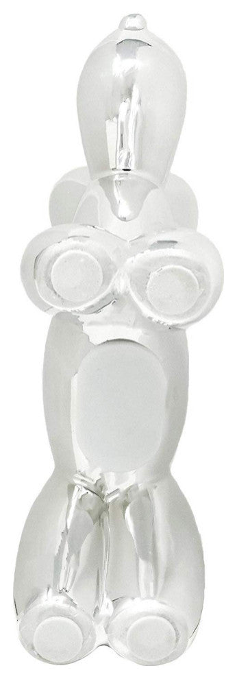 Interior Illusions Plus Ceramic Dog Piggy Bank - 12" tall, Silver