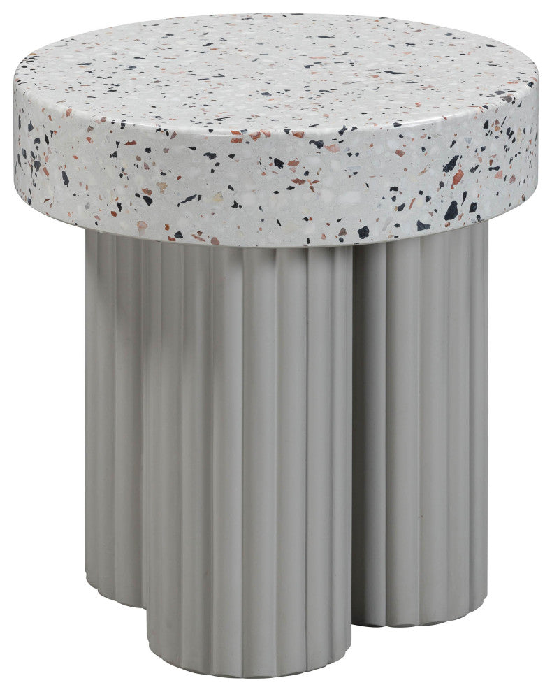 Clover Faux Terrazzo Indoor/Outdoor Round Side Table