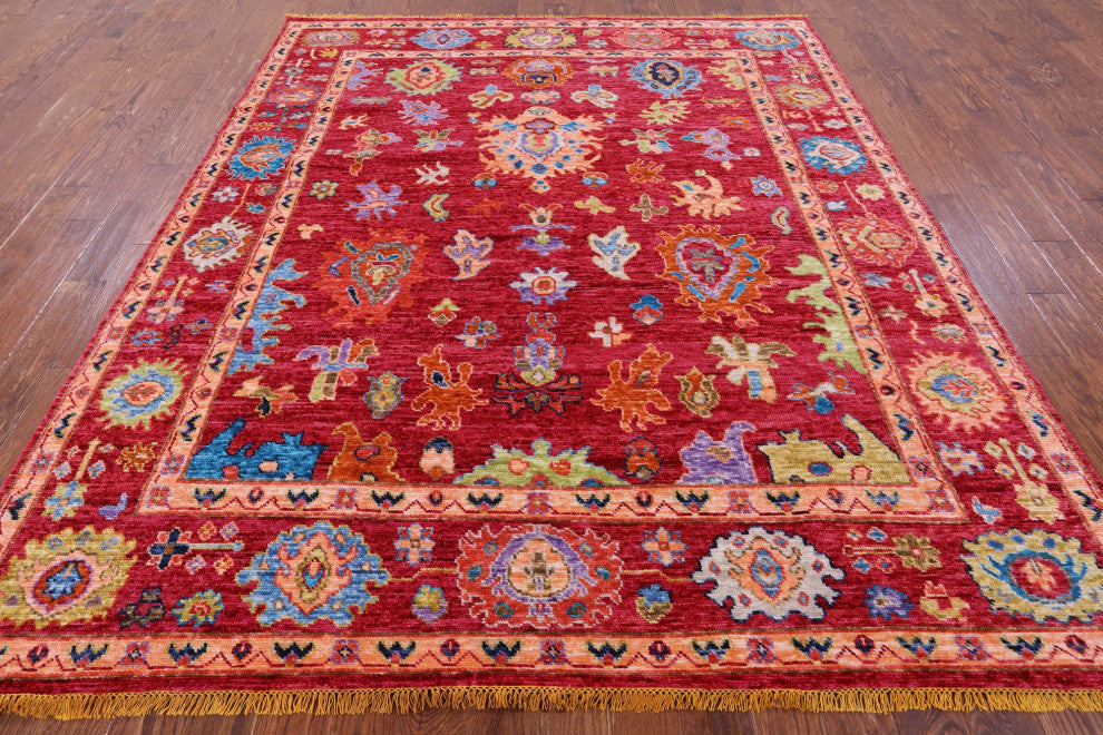 8' 2" X 9' 11" Handmade Turkish Oushak Wool Rug - Q13543