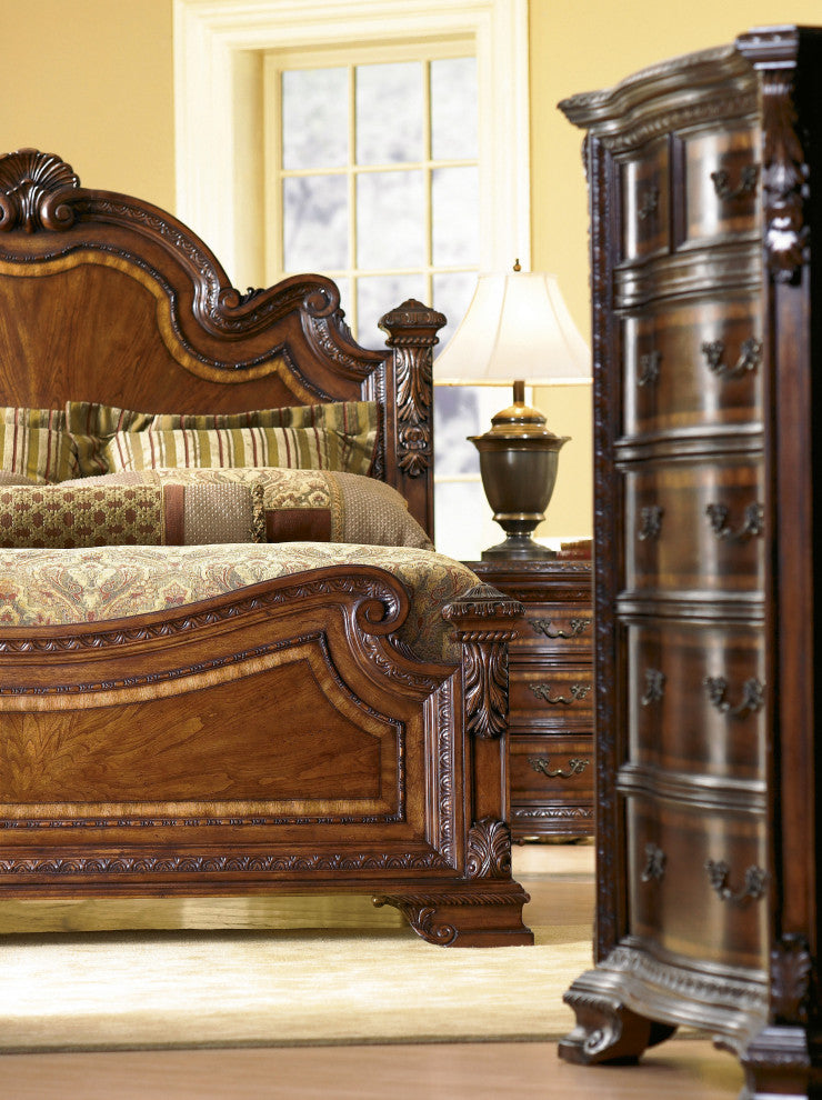 Old World Estate Bed - Medium Cherry, King
