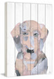 "El Perro Rosa" Painting Print on White Wood, 12"x18"