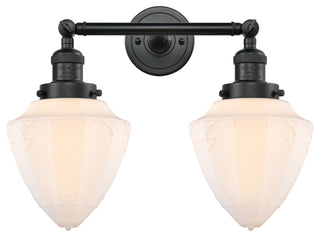 Innovations 208-BK-G661-7 2 Light Bath Vanity Light, Matte Black