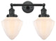 Innovations 208-BK-G661-7 2 Light Bath Vanity Light, Matte Black