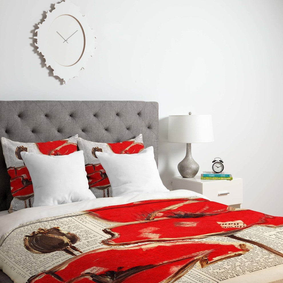 Deny Designs Irena Orlov Red Perfection Duvet Cover - Lightweight