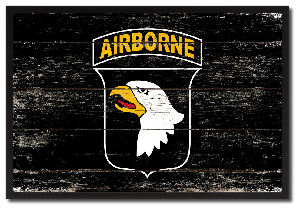 US Army 101st Airborne Military Flag Canvas Print, 13"x19"