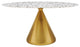Tupelo 60" Oval Terrazzo Dining Table, Gold White