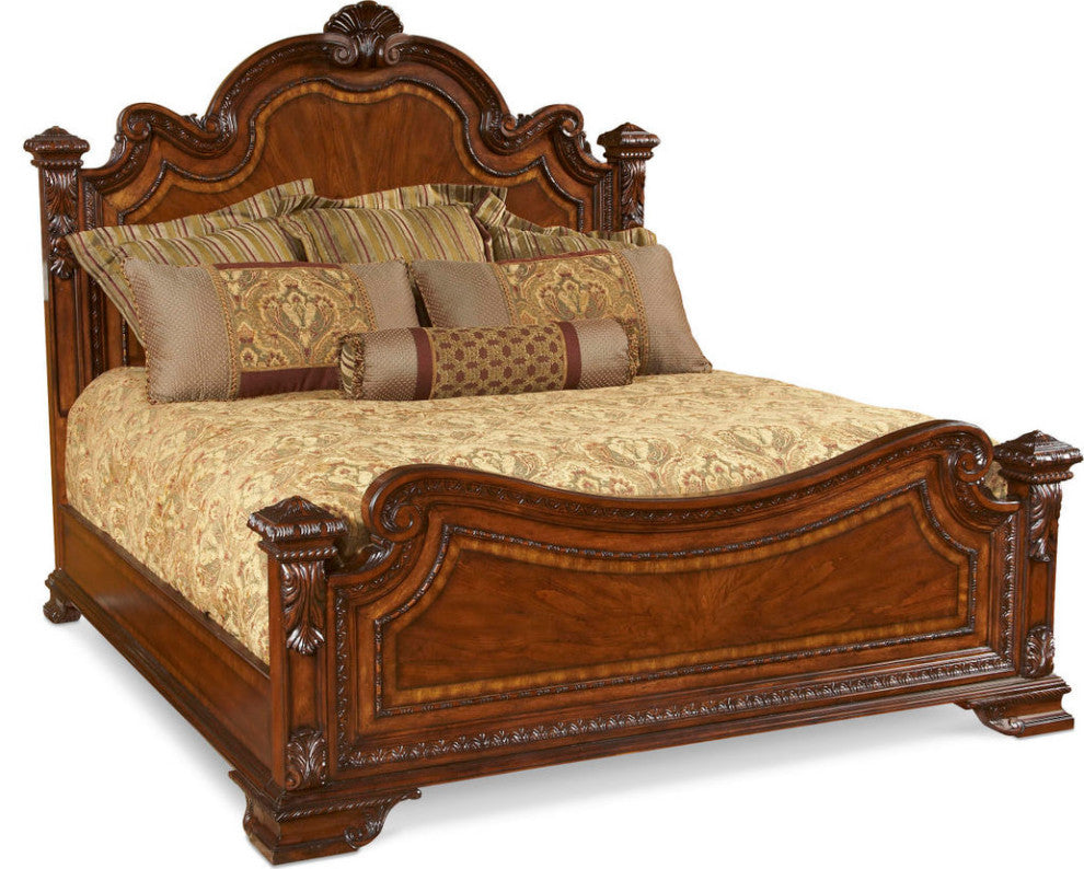 Old World Estate Bed - Medium Cherry, King