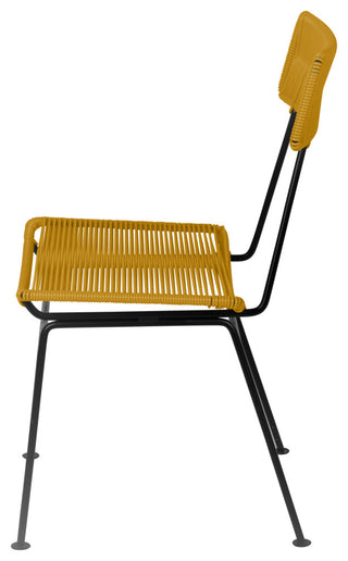 Hapi Indoor/Outdoor Handmade Dining Chair, Gold on Black