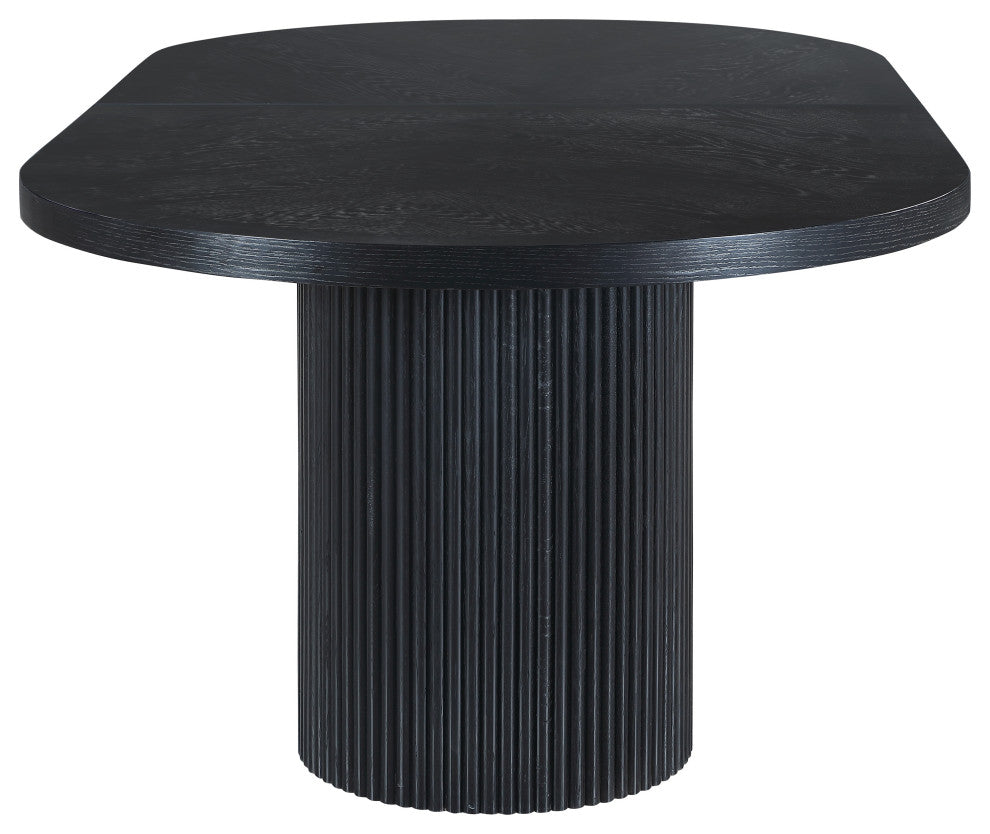 Belinda Oak Wood Dining Table, Black