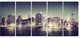 Black and White NYC Night Panorama, Canvas Print, 60"x28", 5 Panels