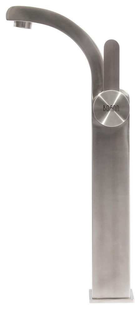 Boann Priscilla Bathroom/Vessel Faucet, 15", Brushed Stainless Steel