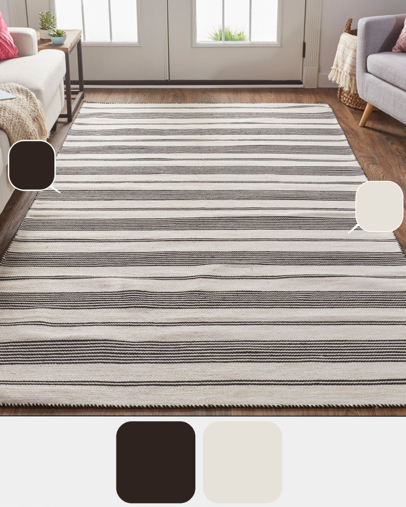 Weave & Wander Granberg Eco-Friendly PET Rug, Black, 4' X 6'