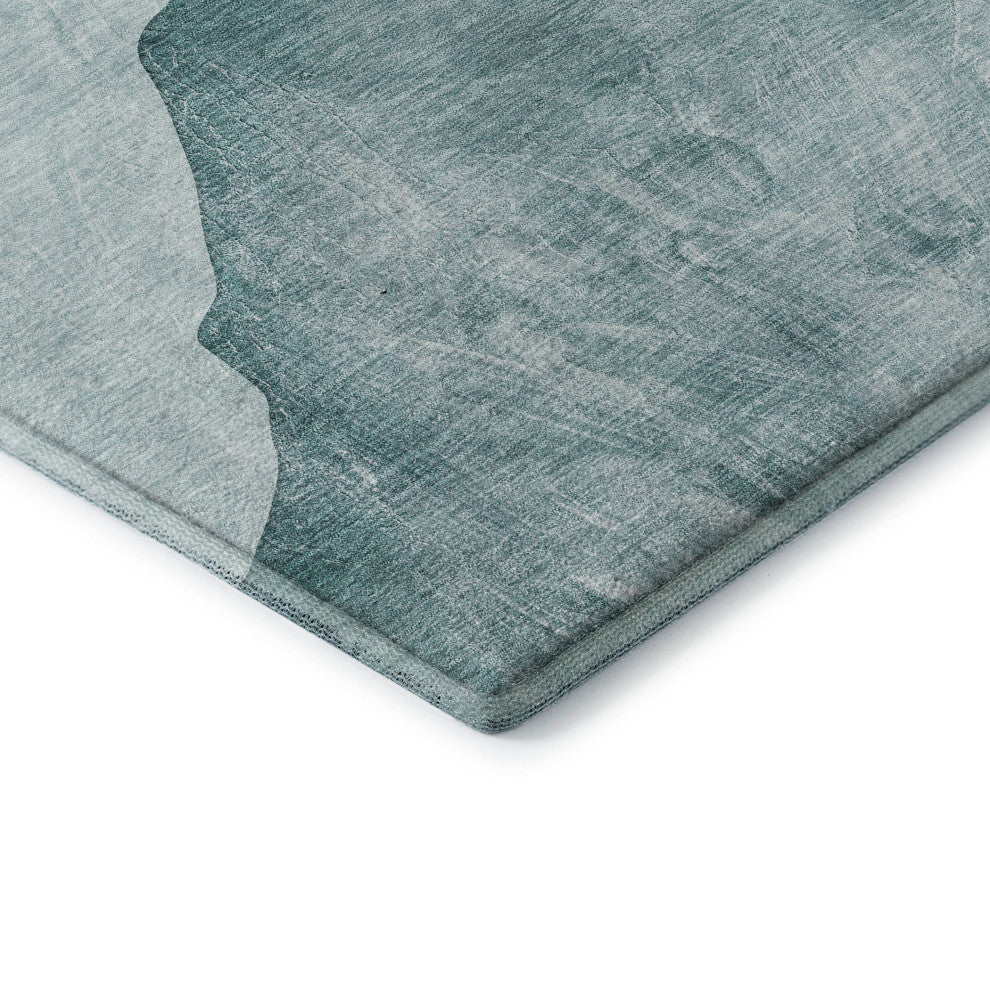 Premium Machine Washable Mayfield AMF547 Teal 9' x 12' Rug