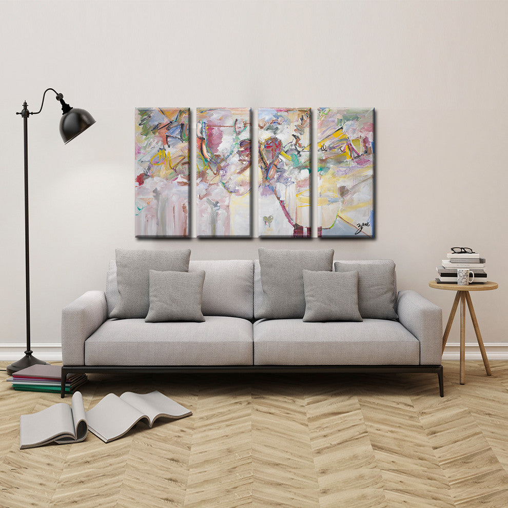 Abstract XXI, Canvas Wall Art, 30"x48" 4-Panels