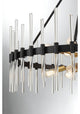 Santiago 12-Light Chandelier, Matte Black With Warm Brass Accents